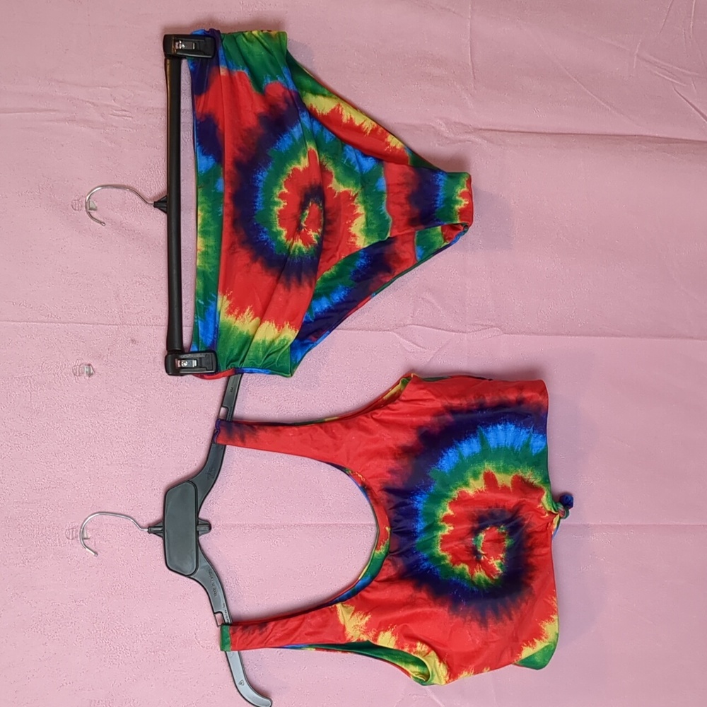 Zaful Rainbow Swirl Tie Dye Bikini With Padding Size XL